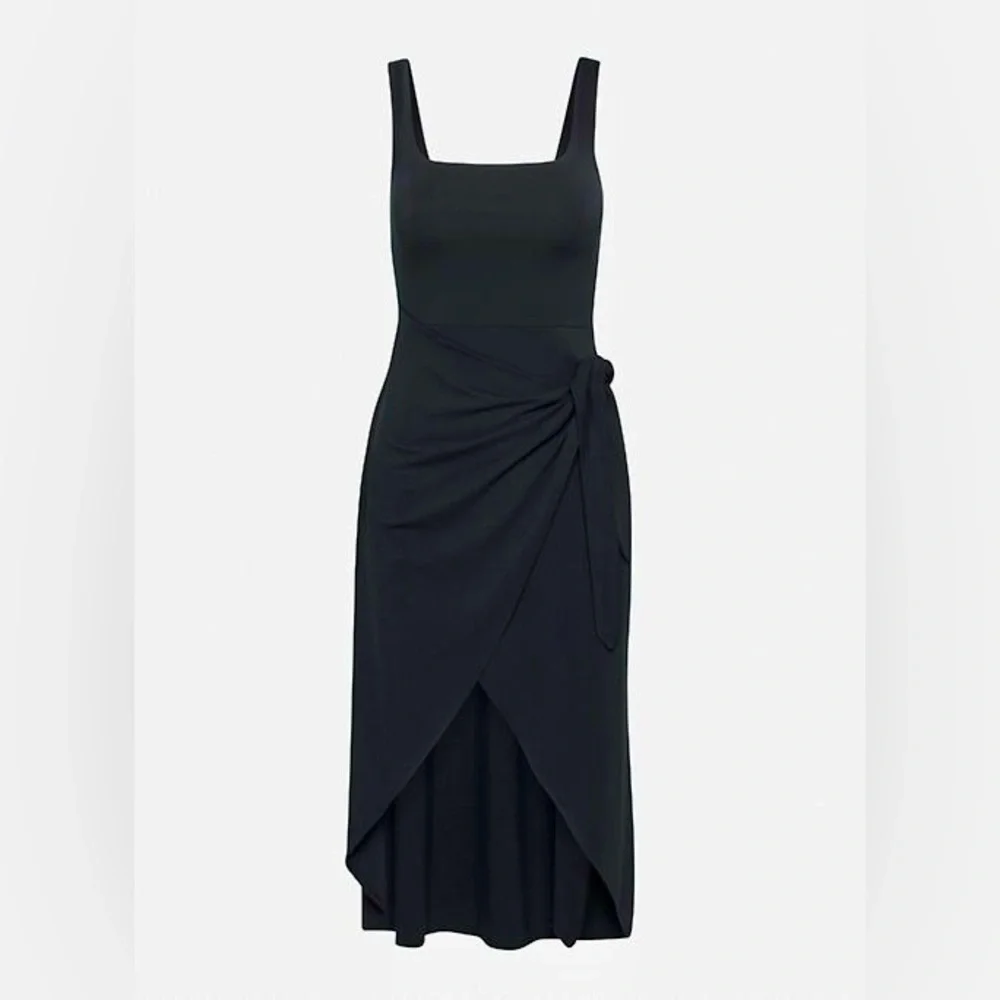 Aritzia Wilfred Saturn Midi Black Wrap Dress Size Small - Picture 4 of 7